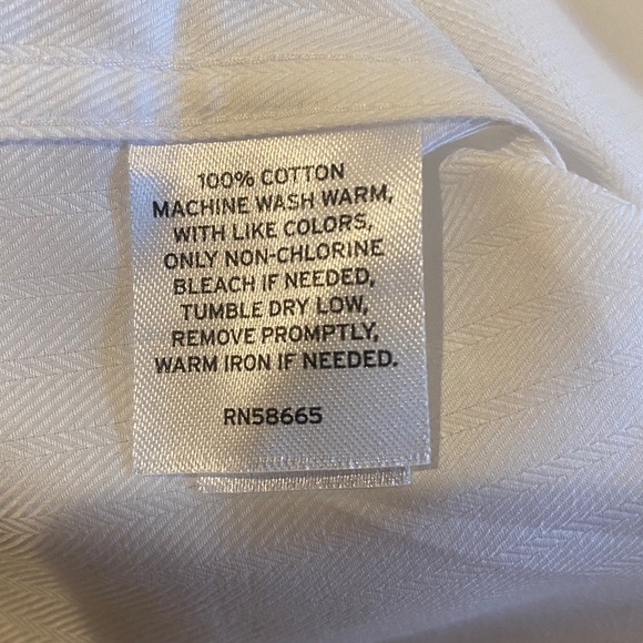Nordstrom White Dress Shirt for Men Trim Fit 15 1/2 32/33 - Picture 6 of 8